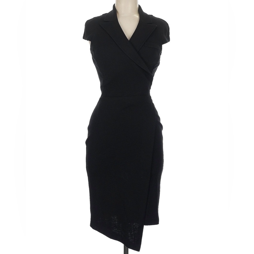 Diane Von Furstenberg Black Wool Midi Dress